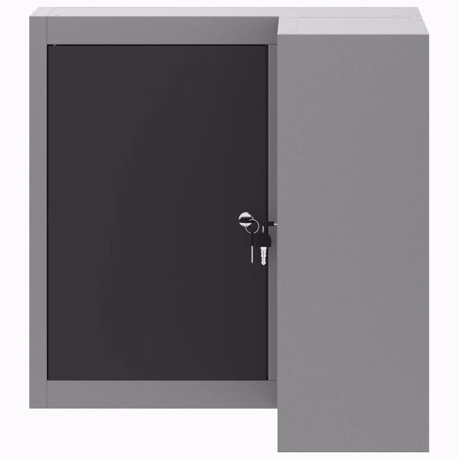 Berkfield Home Corner Tool Cabinet, Wall-Mounted Lockable Metal Storage with Internal Shelves, Black – 4