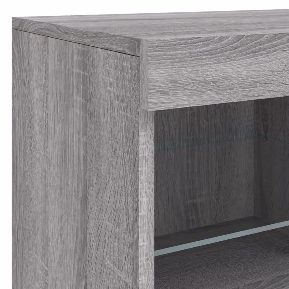 Berkfield Home Modern Grey Sonoma Sideboard with Integrated LED Lights, W/D/H: 81 x 37 x 67 cm – 7