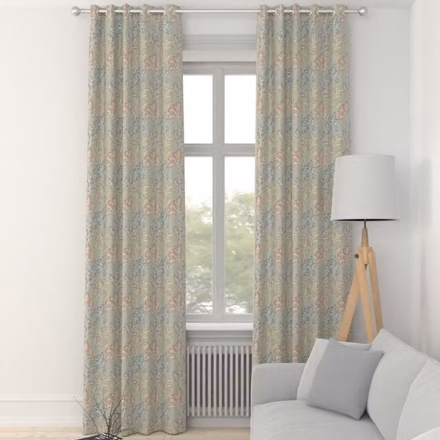 Terrys Green Graphic Blackout Fabric Eyelet Curtain Panel