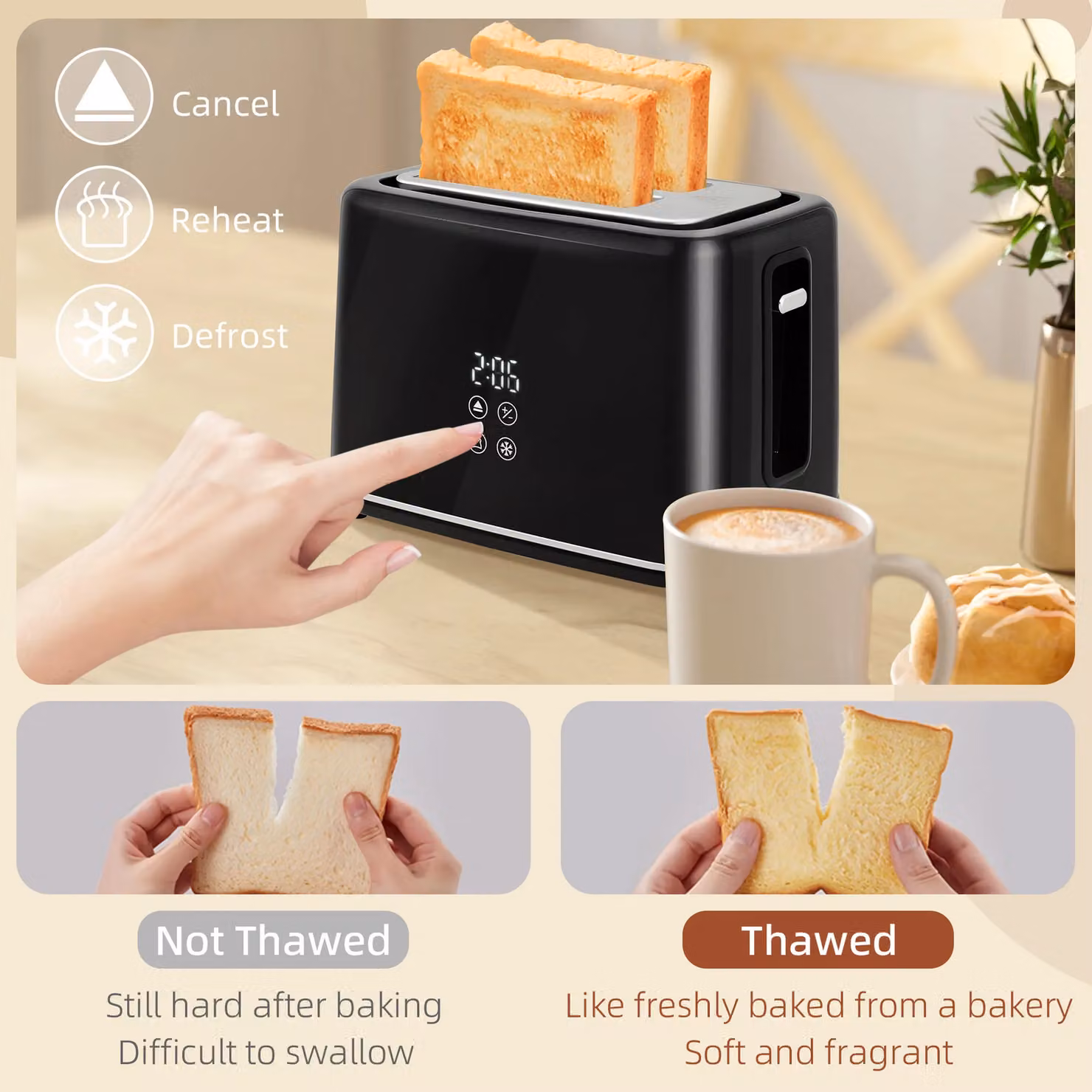 HOMCOM Black Stainless Steel Digital Kettle 1.5L and 2 Slice Toaster Set – 4