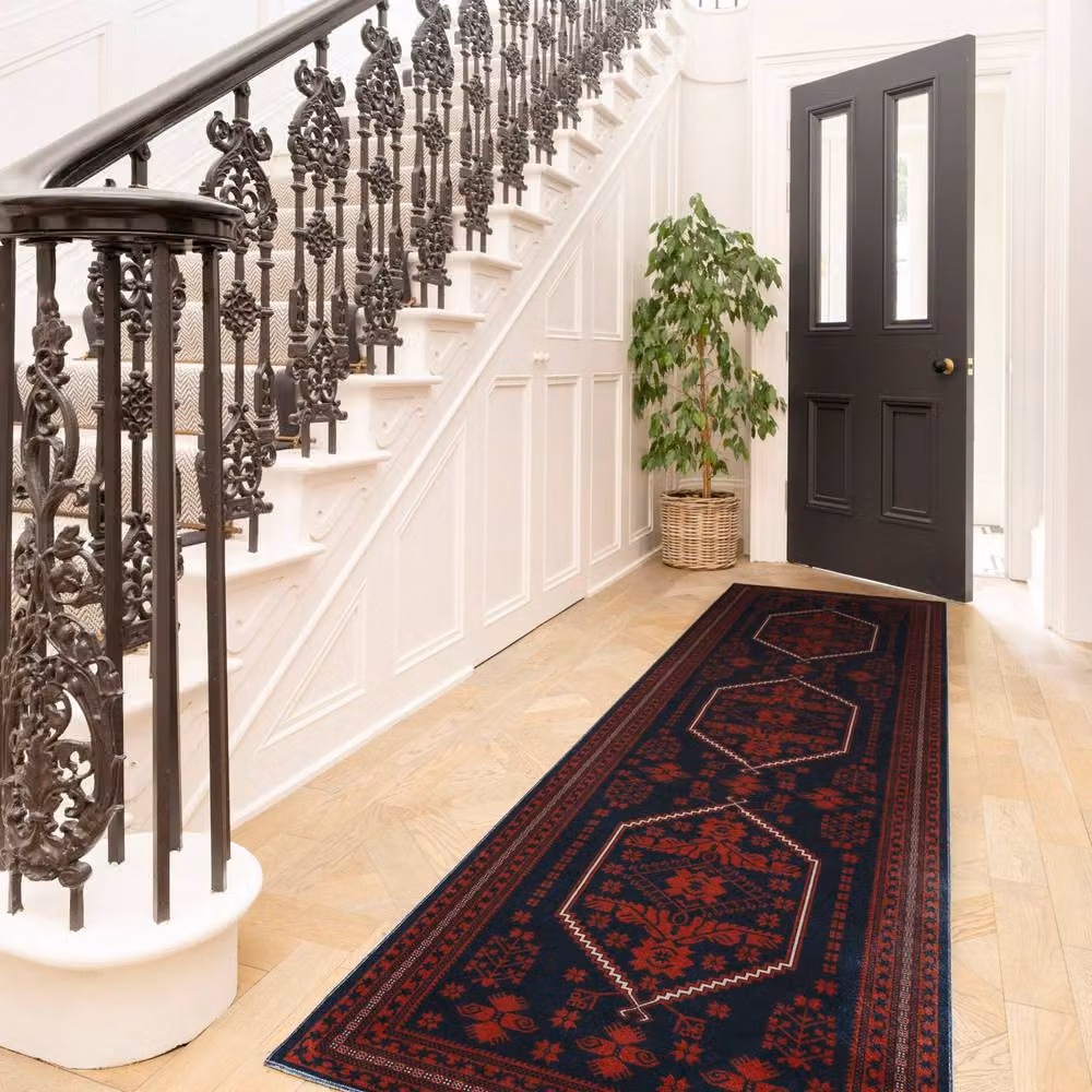 Kukoon Blue and Red Traditional Persian Oriental Area Rug, W: 160 cm, D: 230 cm – 4