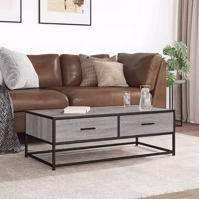 Berkfield Home Durable Grey Sonoma Coffee Table, W/D/H: 100 x 50 x 35 cm – 1