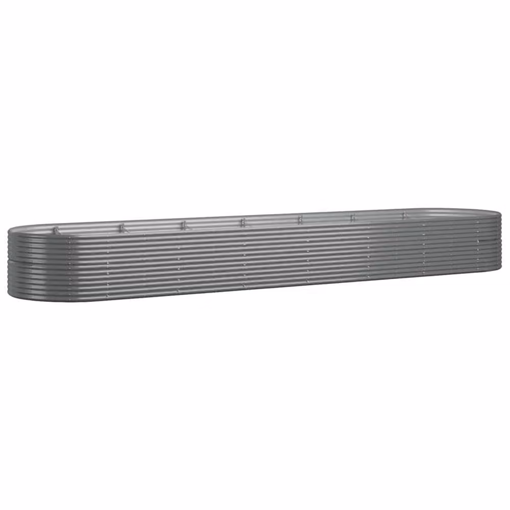 Berkfield Home Garden Powder-coated Steel Raised Bed in Grey, W: 584 cm, D: 140 cm, H: 68 cm – 2