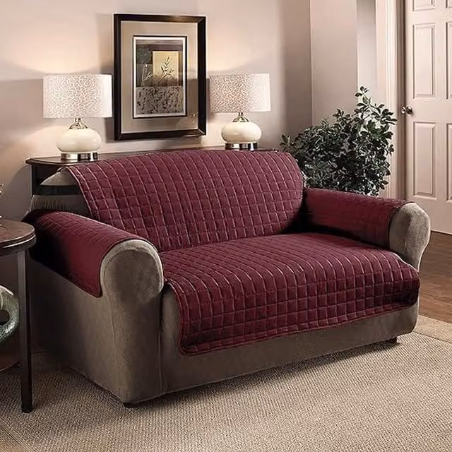 Velosso Red Microfibre Water-Repellent and Stain-Resistant 2 Seater Sofa Protector