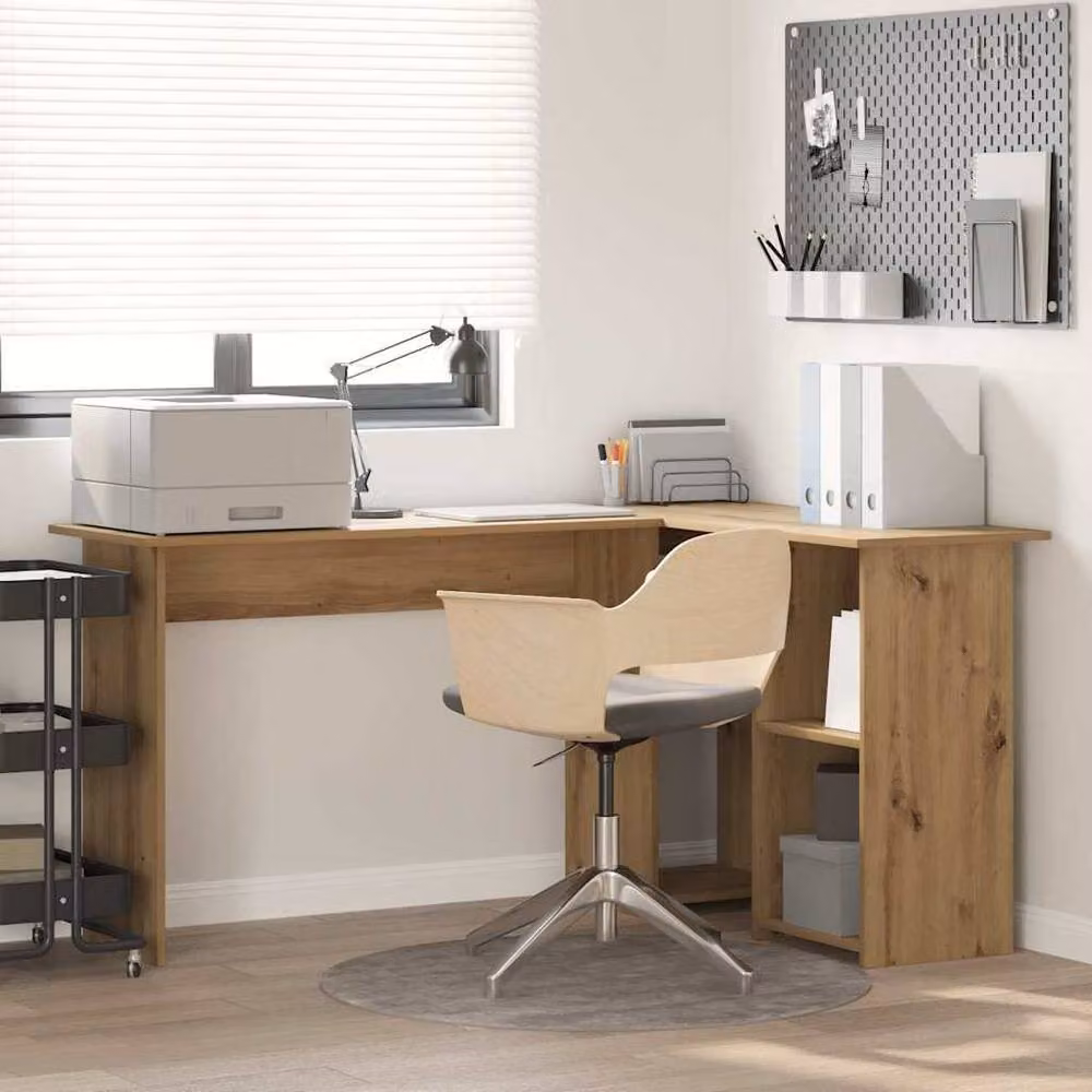 Berkfield Home Modern Artisan Oak Computer Desk in Light Brown – 2