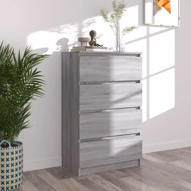 Berkfield Home Grey Sonoma Sideboard in Engineered Wood W/D/H: 60 x 35 x 98.5 cm