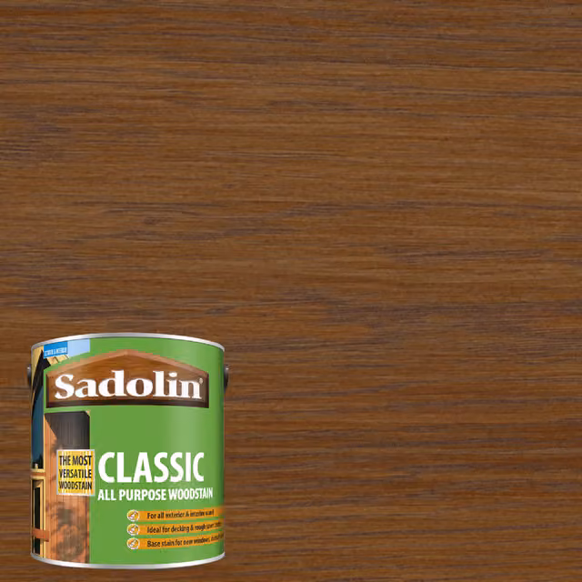 Sadolin Classic All Purpose Solvent Based Woodstain in Matt Brown Pine, 1 l