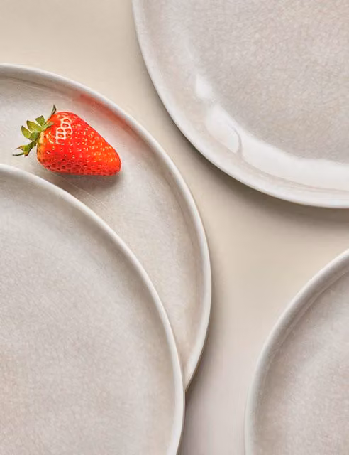 M&S Set of 4 Beige Melamine Reactive Picnic Dinner Plates