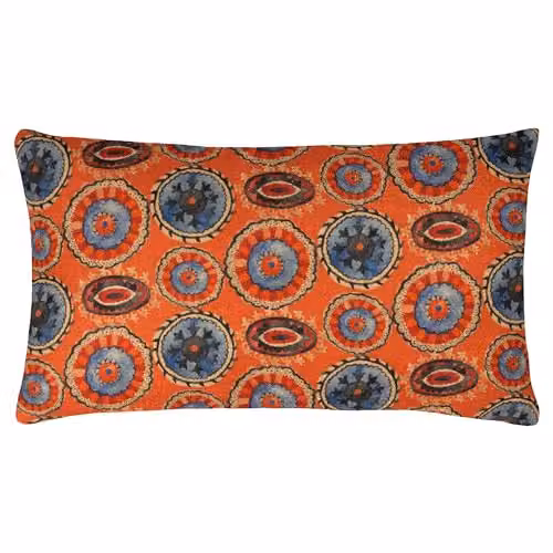 Wylder Tropics Akamba Tribal Abstract Tropical Cushion in Orange, W/D/H: 50 x 30 x 30 cm
