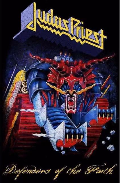 Judas Priest Defenders Of The Faith Textile Poster, Multicoloured and Brown