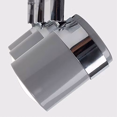 ValueLights Rosie Modern 3 Way Adjustable Grey and Silver Chrome Bar Ceiling Spotlight Fitting – 4