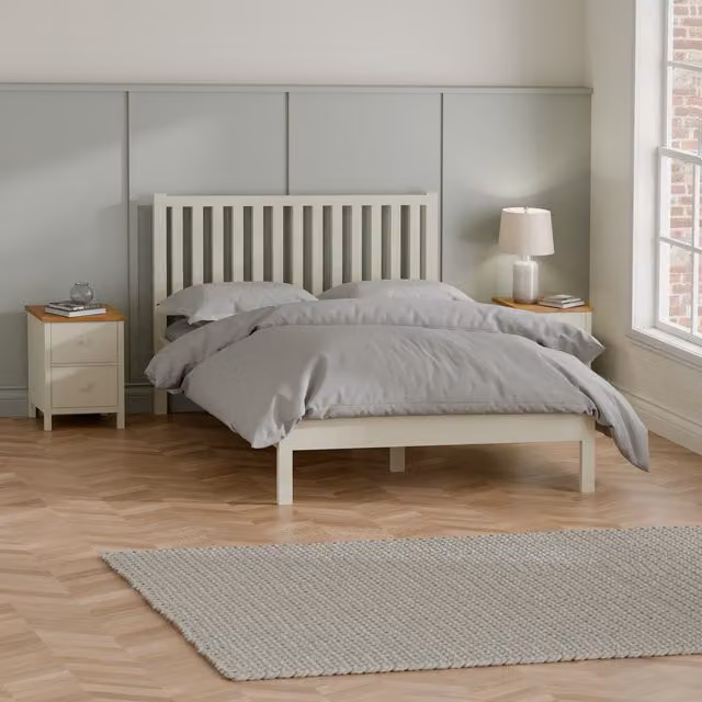 Julian Bowen Coxmoor Double Bed in White and Oak