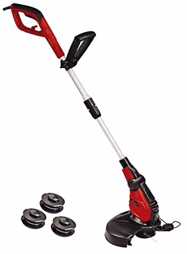 Einhell Electric Mains Garden Strimmer with Telescopic Aluminium Shaft and 3 Cutting Line Spools, Red and Multicolour, 30 cm