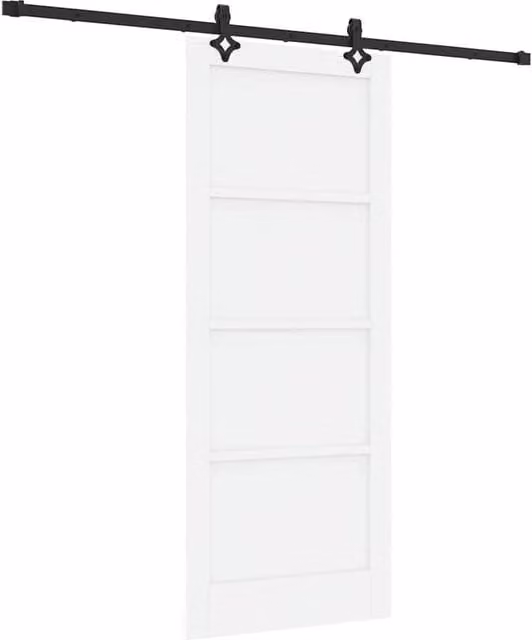 Berkfield Home Orkdal Modern White Lacquered Solid Wood Pine Sliding Door with Hardware Set
