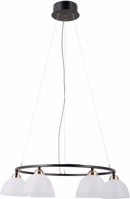 Netlighting Montiela Multi Arm Pendant Light in Matt Black and Gold with 6x LED Warm White 3000K