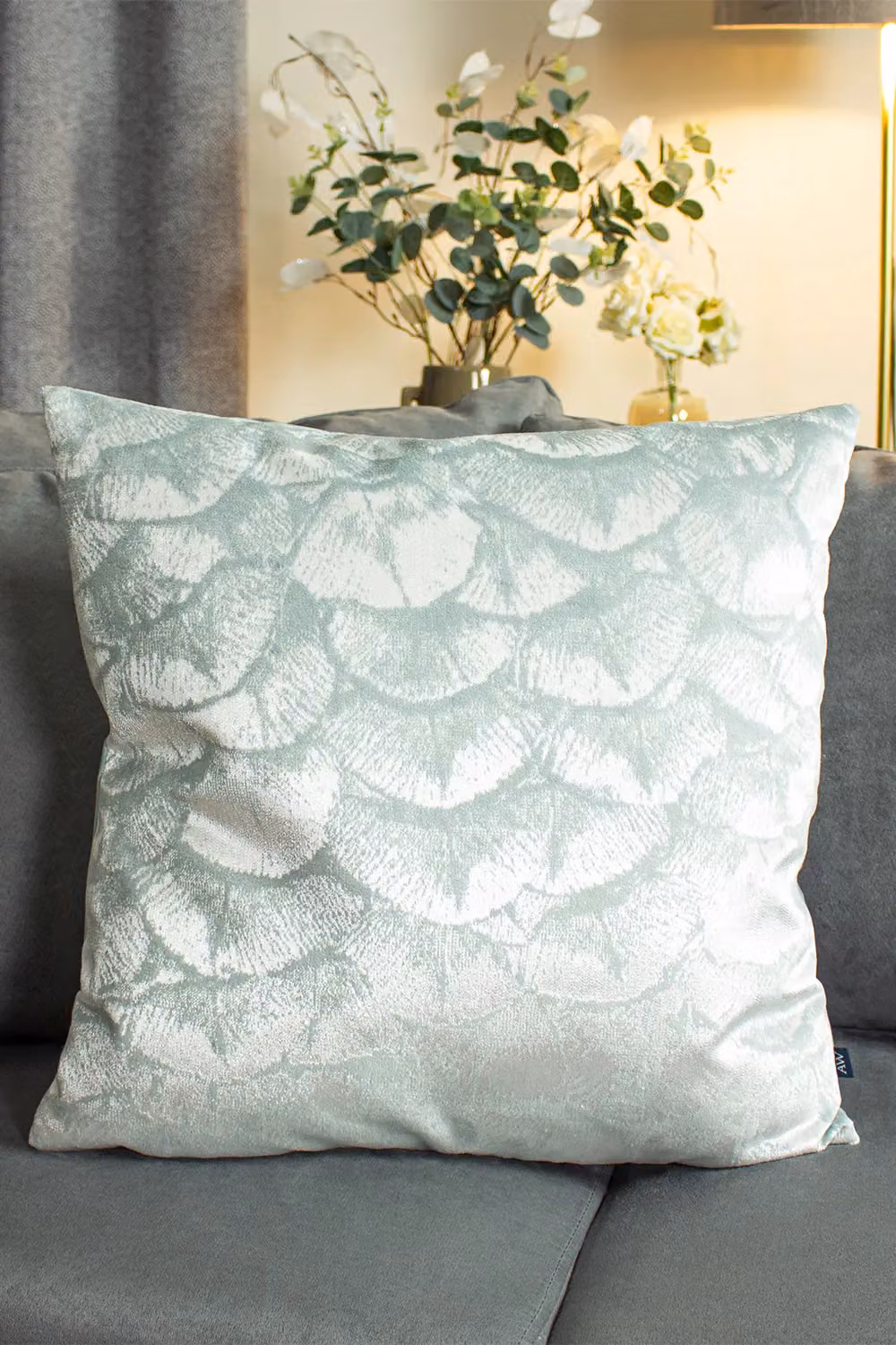 Ashley Wilde Jaden Green Graphic Printed Velvet Cushion, W/D/H: 50 x 50 x 50 cm – 2