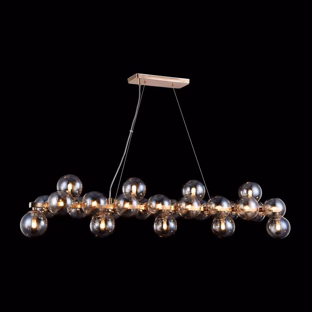 Netlighting Dallas Gold Ceiling Pendant Lamp with 25 G9 Lights – 2