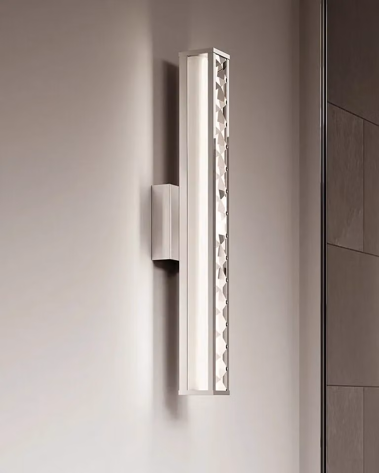 Loops Integrated LED Wall Light with Faceted Crystals in Polished Chrome 20W
