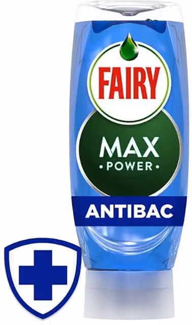 Fairy Max Power Antibacterial Washing Up Liquid, Blue, 450ml
