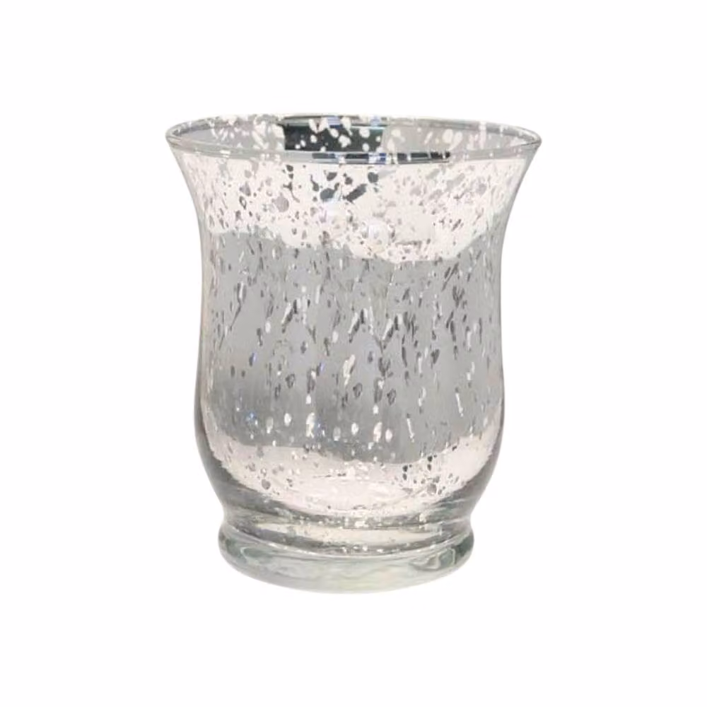 Kingsbury Gifts Silver and Multicolour Speckled Glass Hurricane Vase, Height: 14.5 cm – 3