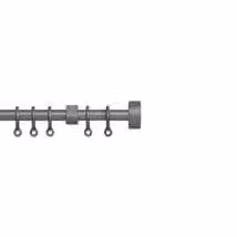 New Edge Blinds Metal Extendable Straight Curtain Pole in Silver