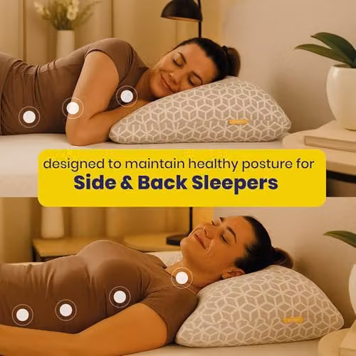 Brightr Sleep MoonHug Adjustable Memory Foam Pillow in Grey with Antibacterial Properties – 3