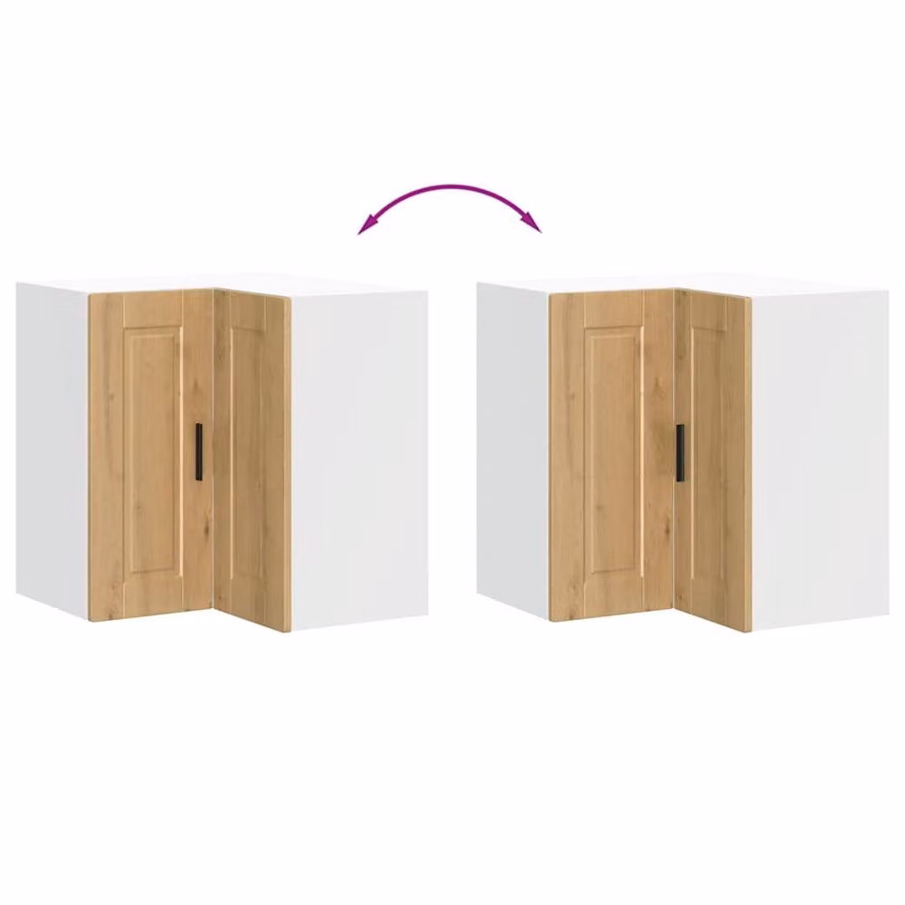 Berkfield Home Porto Artisan Oak Kitchen Wall Corner Cabinet in Brown – 2