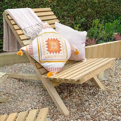 Forest Garden Slatted Wooden Garden Table and Chairs Set, Brown – 3