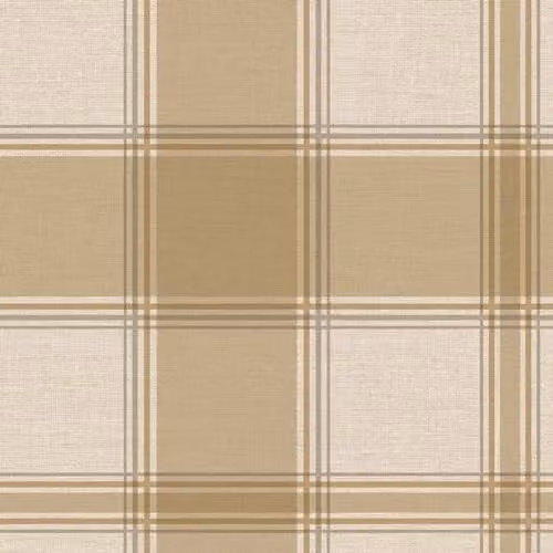 Belgravia Decor Carmella Check Wallpaper in Sand and Brown, Rustic Vinyl Checked Pattern for Living Room, Bedroom, Hallway and Kitchen