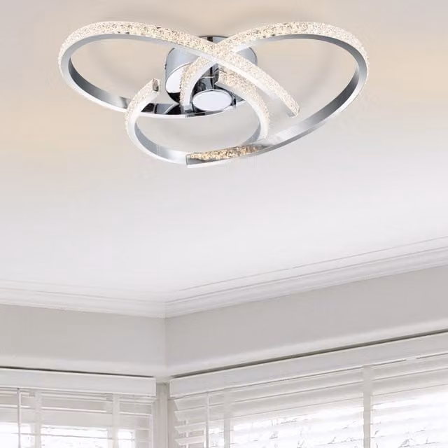 COSYLYTE Moora 3 Light Integrated LED Ceiling Light in Chrome