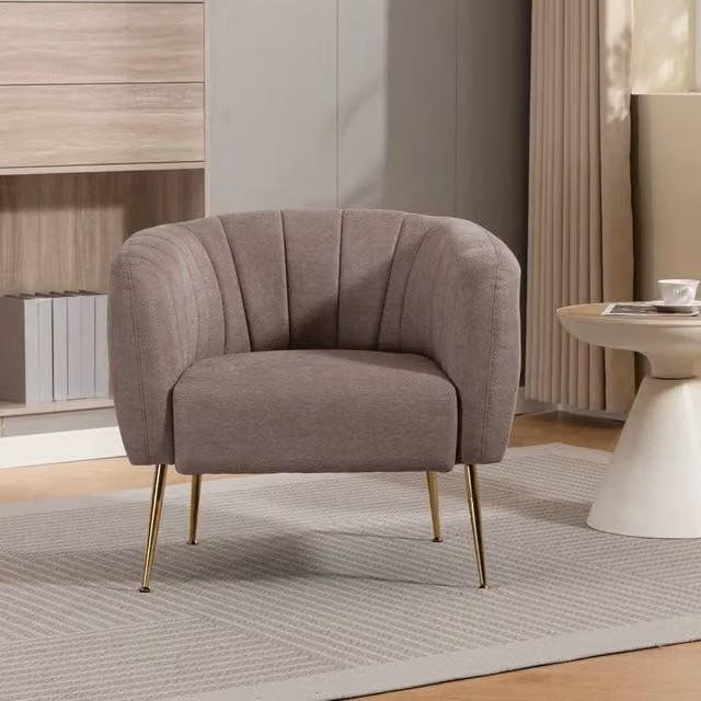 Artemis Home Stanton Accent Chair in Brown with Fabric Upholstery and Solid Wood Frame