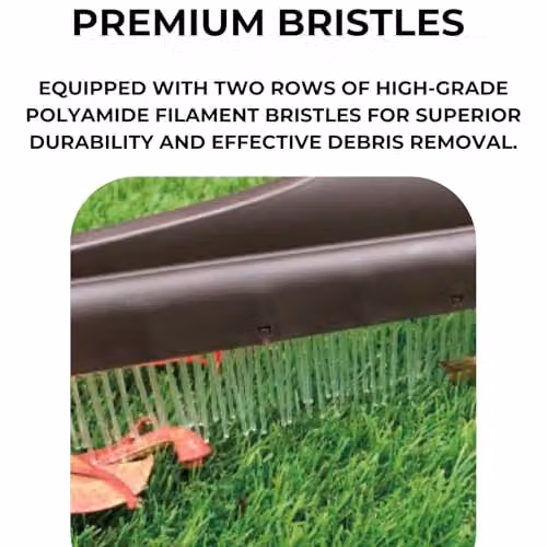 Lazy Tools Artificial Grass Rake with Hose Attachment and Cleaning Fluid Dispenser, Orange and Black, Sweep Width: 45 cm, Handle Height: 8-140 cm – 3