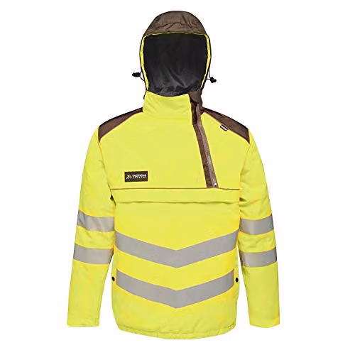 Regatta Men's Polyester Tactical Hi-Vis Overhead Bomber Jacket in Yellow and Grey, Size XL