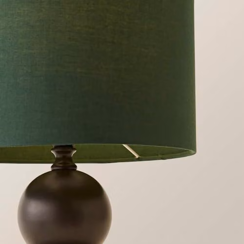 ValueLights Anthony Candlestick Table Lamp with Green Fabric Drum Shade and Bulb – 3