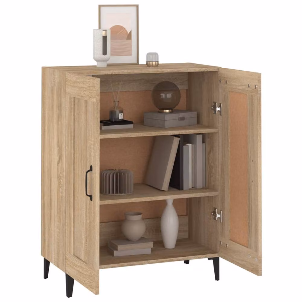 Berkfield Home Sonoma Oak Sideboard in Brown, W: 69.5 cm, D: 34 cm, H: 90 cm – 2