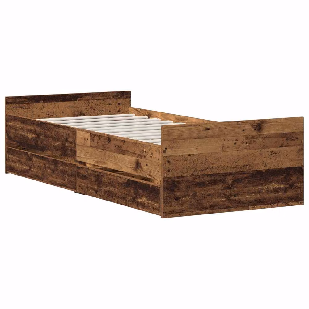 Berkfield Home Modern Bed Frame in Brown Engineered Wood W: 100 cm, D: 200 cm – 2