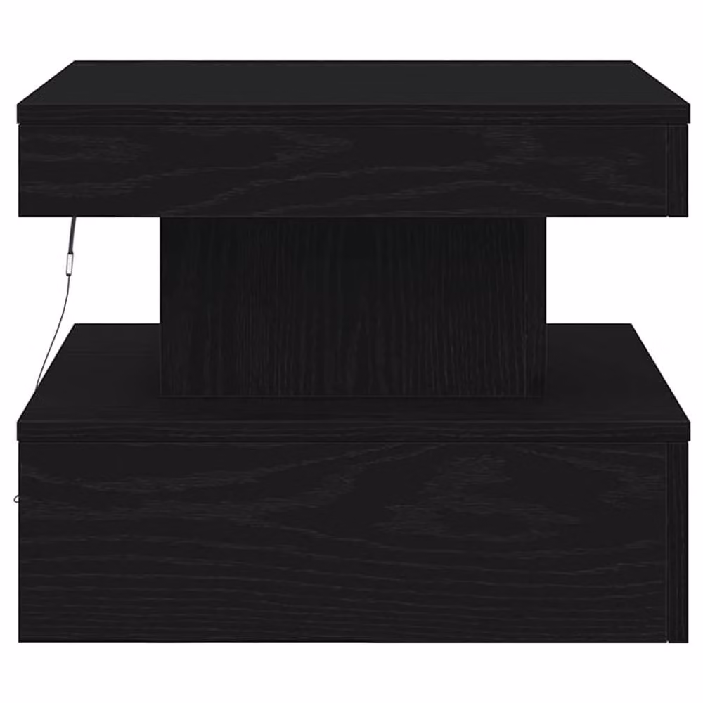 Berkfield Home Modern Square Coffee Table with LED Lights in Black Oak, W/D/H: 50 x 50 x 40 cm – 6