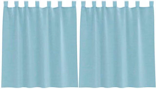 Berkfield Home Turquoise Voile Fabric Curtains with Tabs, 2 Pack, W: 140 cm, H: 140 cm – 1