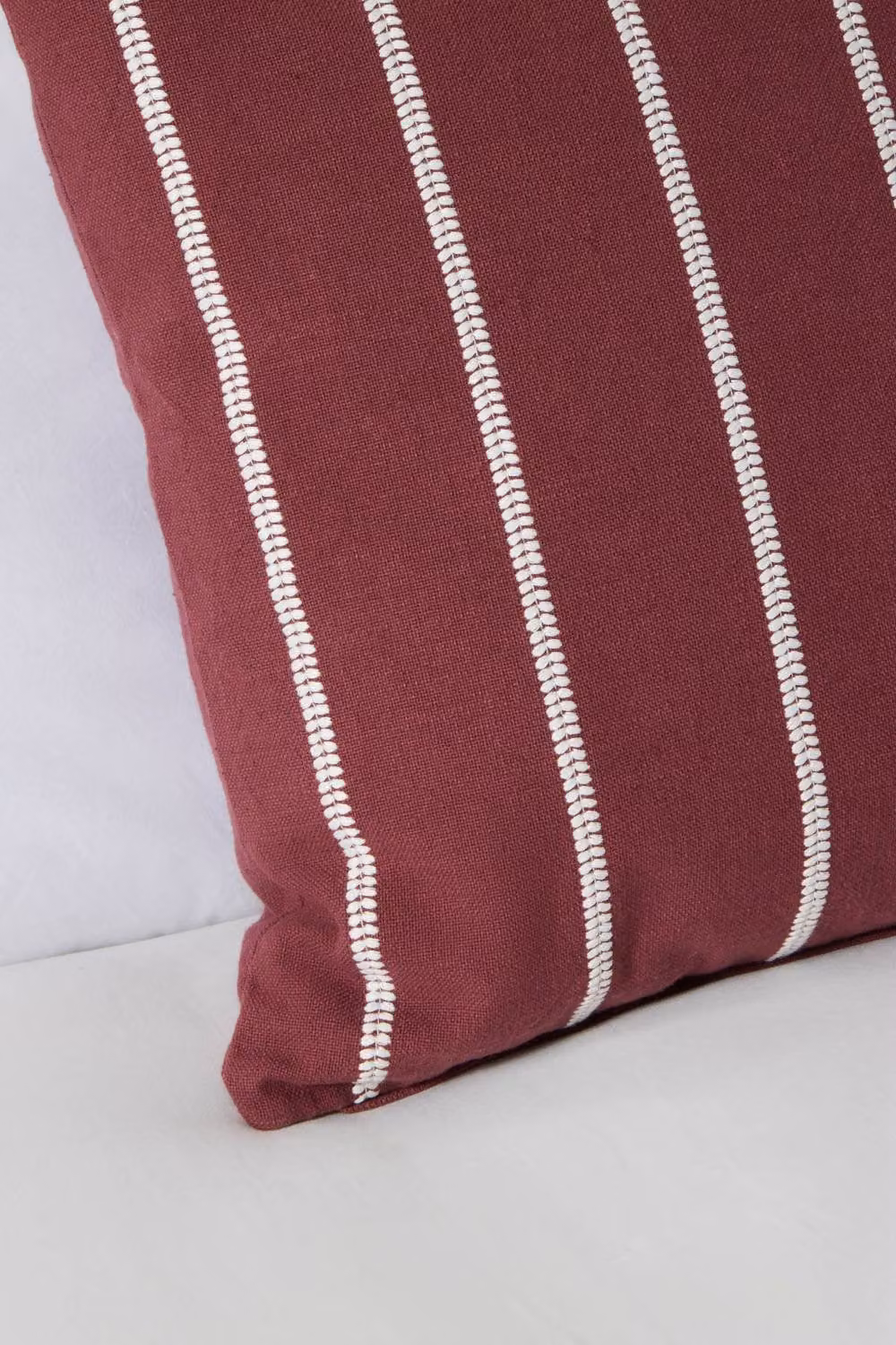BHS Red Striped Cotton Square Cushion, W/D/H: 45 x 45 x 45 cm – 2