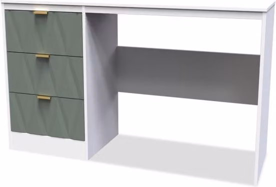 Welcome Las Vegas Modern Geometric 3 Drawer Desk in Green