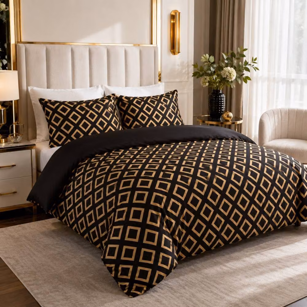 Grace Luxury Satin Silk Duvet Cover and Pillowcase Set, Black, Single, W/H: 90 x 200 cm – 3