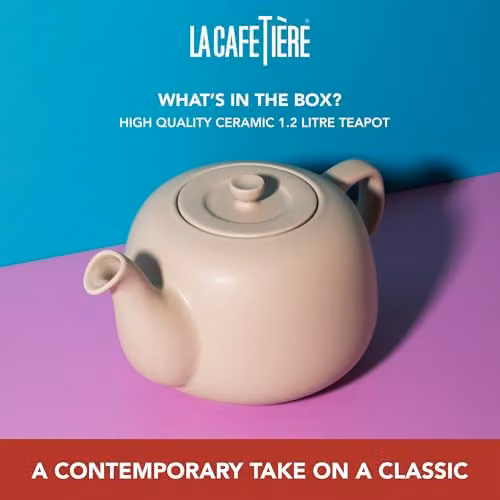 La Cafetiere Ceramic Stoneware Teapot in Beige, 1.2 l – 2