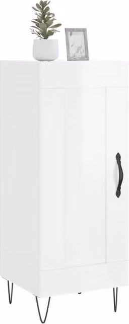 Berkfield Home High Gloss White Modern Sideboard, W/D/H: 34.5 x 34 x 90 cm