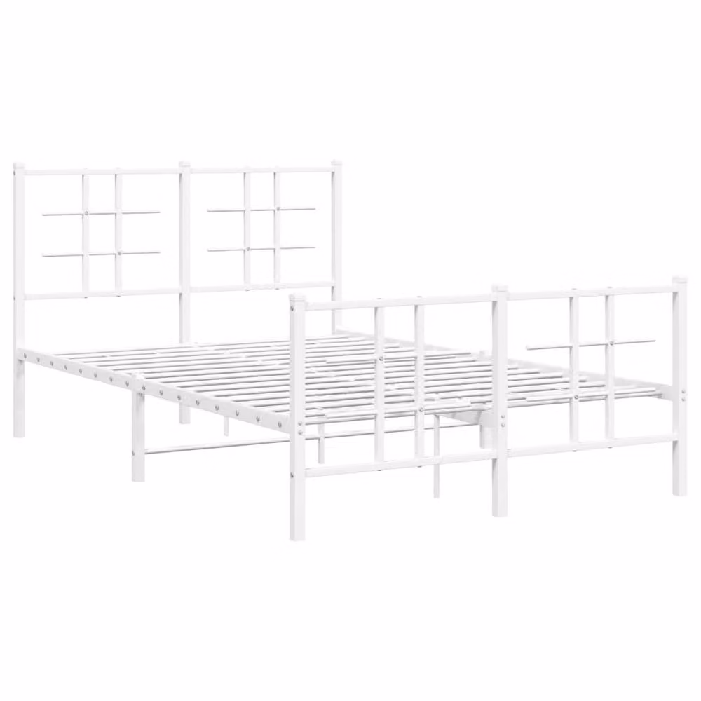 Berkfield Home Metal Bed Frame with Footboard, White, W/D/H: 120 x 200 cm – 3