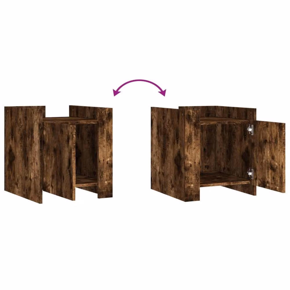 Berkfield Home Bedside Cabinet in Smoked Oak Brown, W/D/H: 45 x 50 x 50 cm – 6