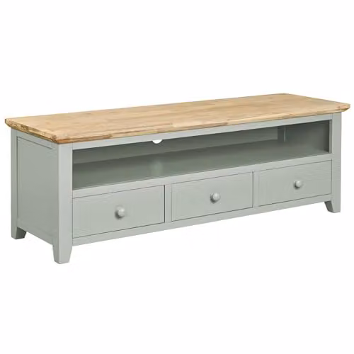 Statement Furniture Florence Large TV Stand with 3 Drawers and Shelf, Green, W: 145 cm, D: 45 cm, H: 50 cm – 1