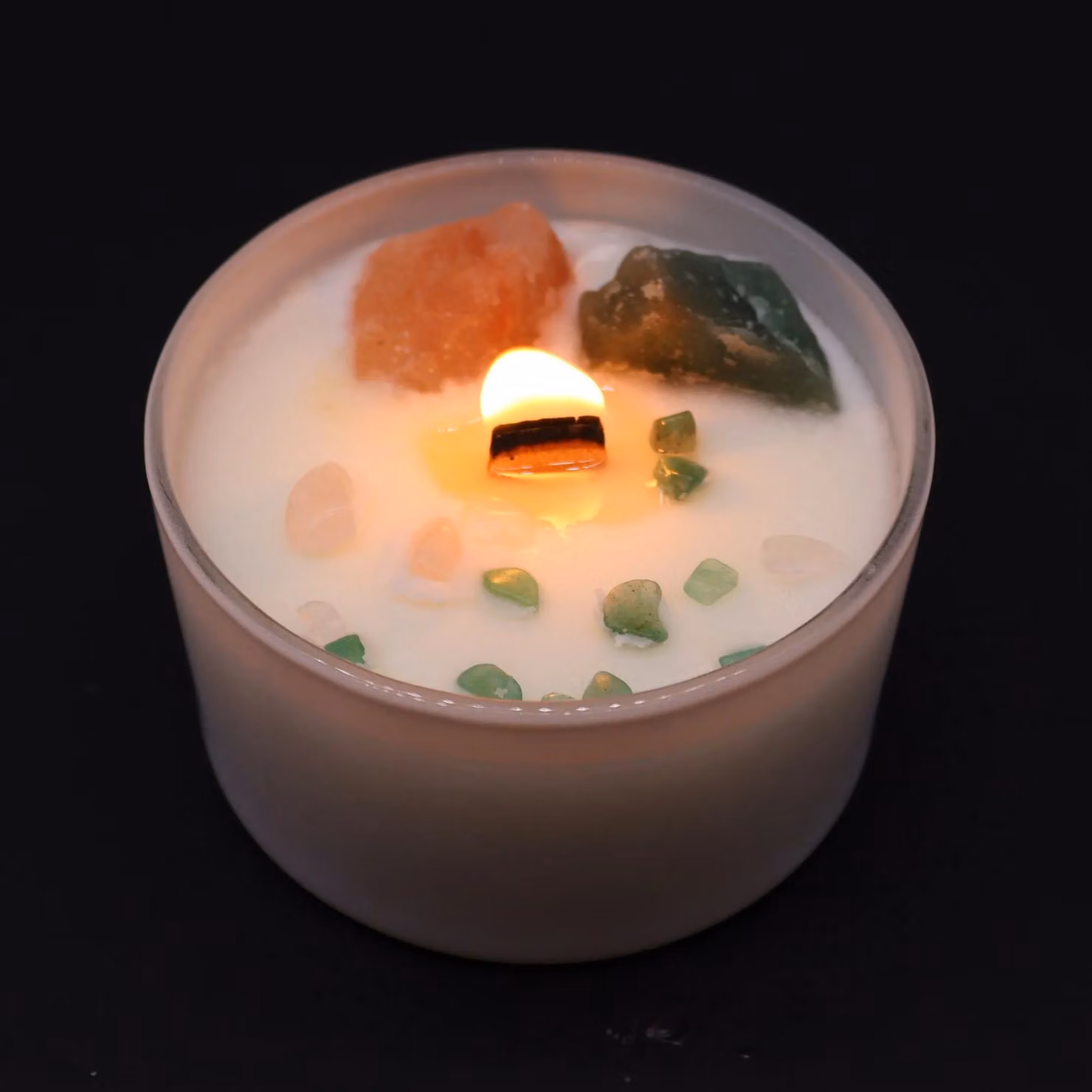 KDMD Heart Chakra Crystal Candle in Green – 2