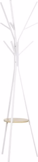 HOMCOM Metal Coat Rack Stand in White with 9 Hooks and 1 Shelf, Height: 180 cm – 1