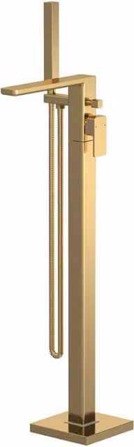 Balterley Freestanding Square Bath and Shower Mixer Tap in Brushed Brass – 1