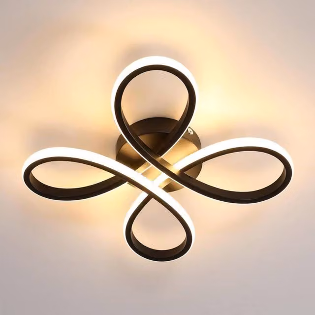 Pheashine 30W LED Flower Flush Mount Ceiling Light, Black, Warm White, Diameter: 30 cm – 1